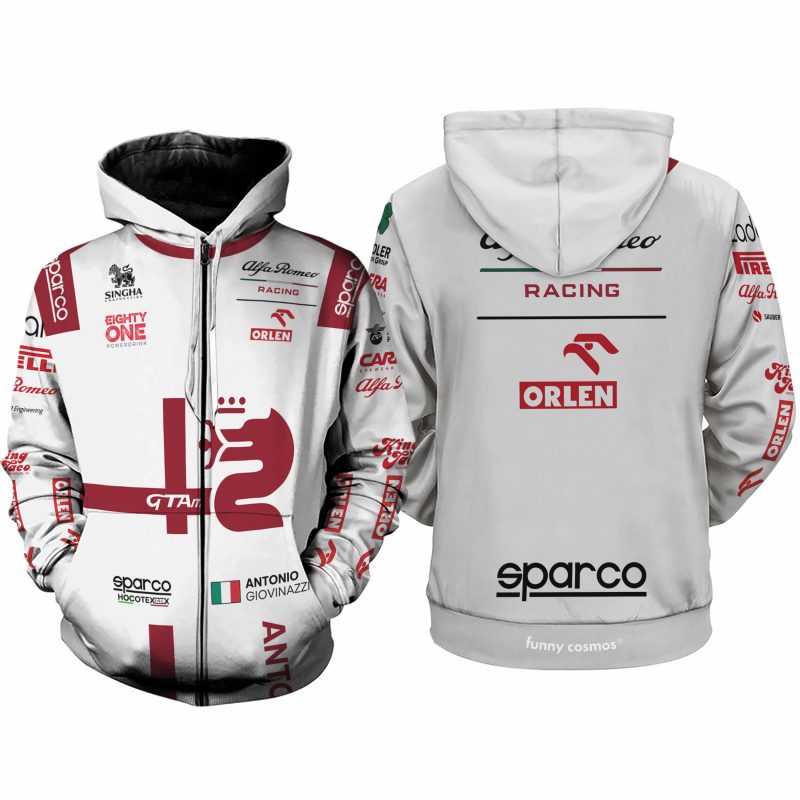 Antonio Giovinazzi Formula 1 2022 Shirt Hoodie Racing Uniform Clothes Sweatshirt Zip Hoodie Sweatpant