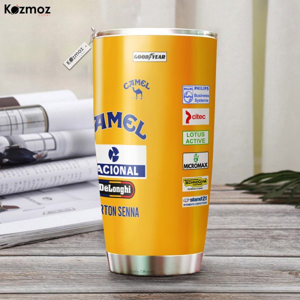Ayrton Senna Racing Costume Camel 1987 - Tumbler Stainless Steel
