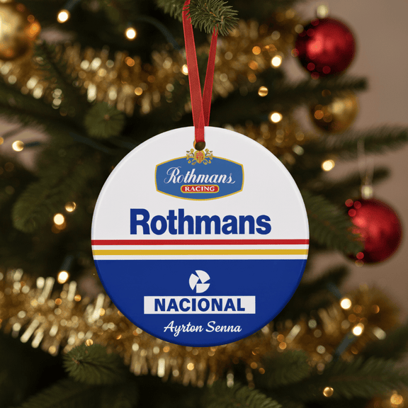 Magic Senna Rothmans Williams Renault Christmas Ornament