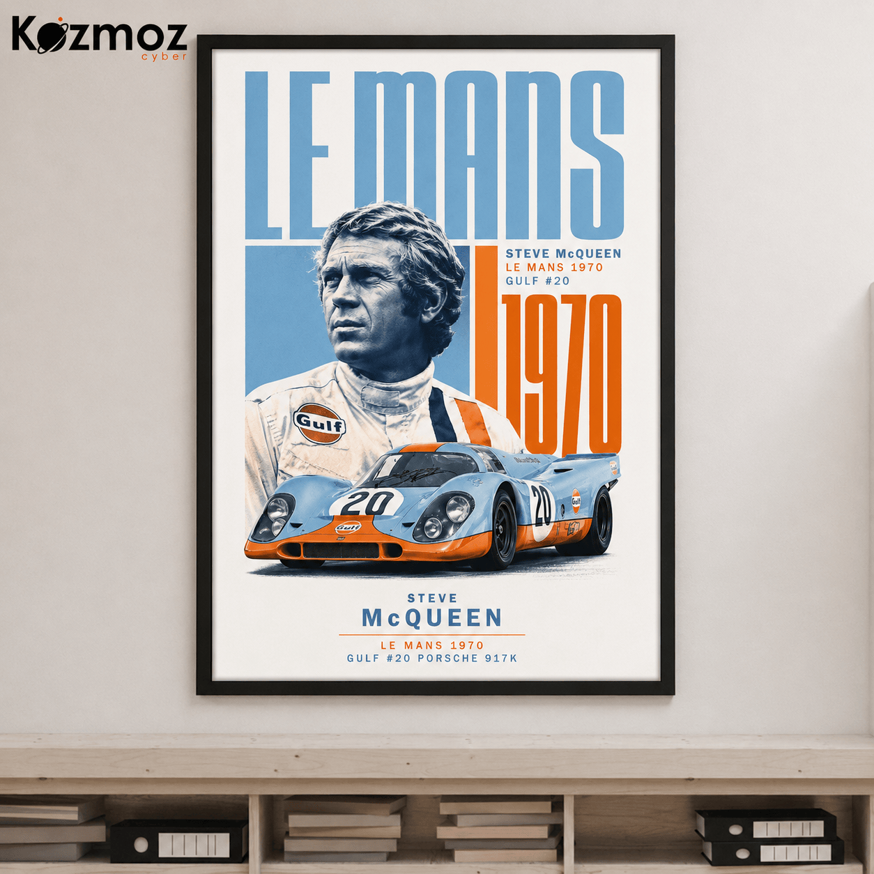 Steve McQueen 24 Hours of Le Mans 1970 Helmet Poster – Legend Wall Art