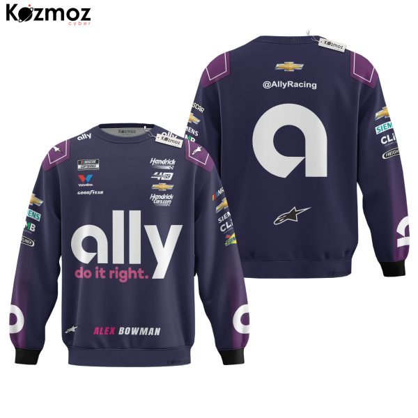 Alex Bowman Racing Costume Ally Purple 2024 Collection - Hendrick Motorsports NASCAR Racing Team - 9