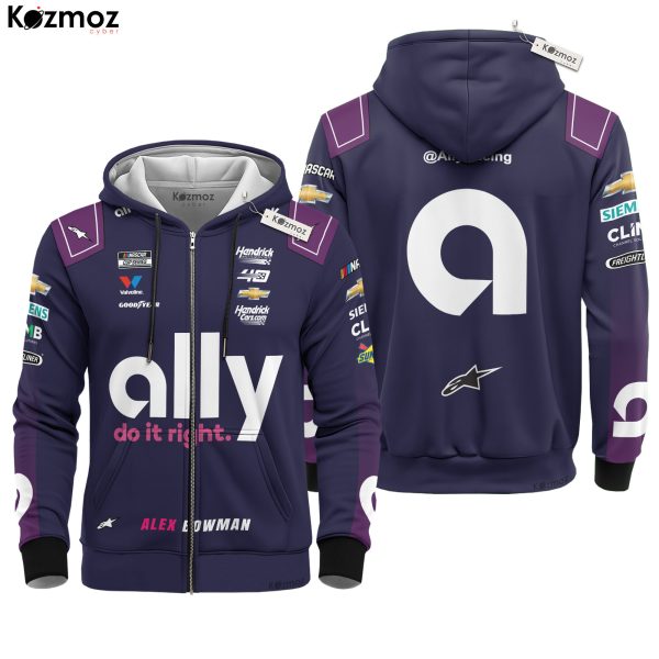 Alex Bowman Racing Costume Ally Purple 2024 Collection - Hendrick Motorsports NASCAR Racing Team - 8