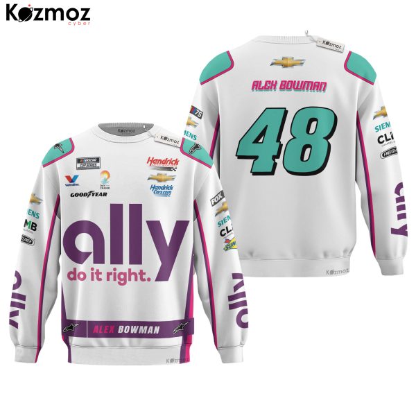 Alex Bowman Racing Suit Ally White 2023 Collection - NASCAR Racing Team - 9