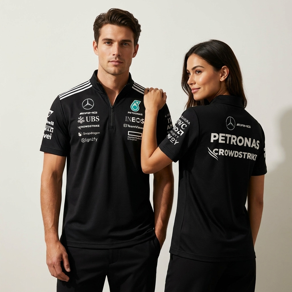 AMG 2025 F1 Team Black Edition Custom Quarter Zip Shirt