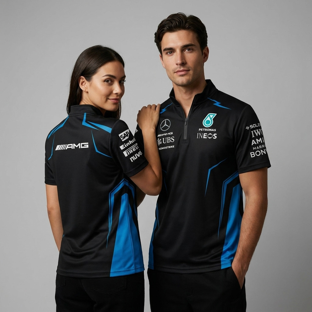 AMG F1 Team Cyber Neon Edition Custom Quarter Zip Shirt - 16