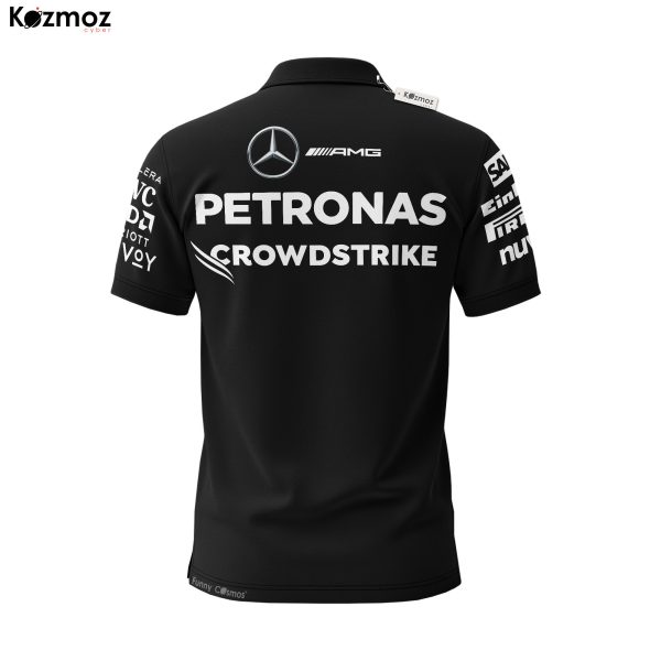 AMG Petronas 2025 Racing Polo Shirt Team Black Polo - 7