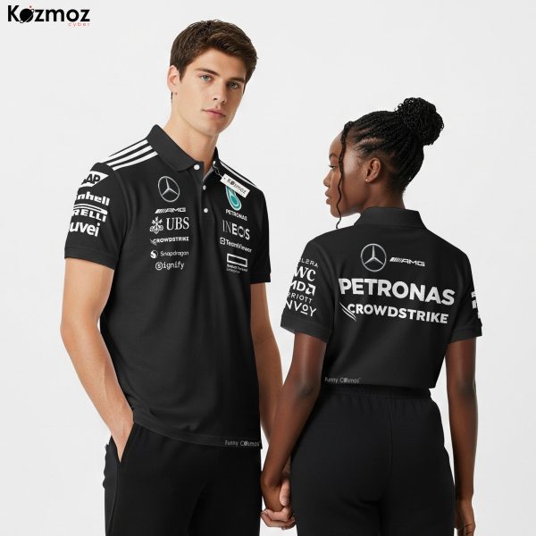 AMG Petronas 2025 Racing Polo Shirt Team Black Polo