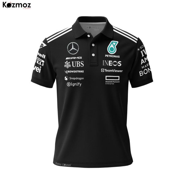 AMG Petronas 2025 Racing Polo Shirt Team Black Polo - 6
