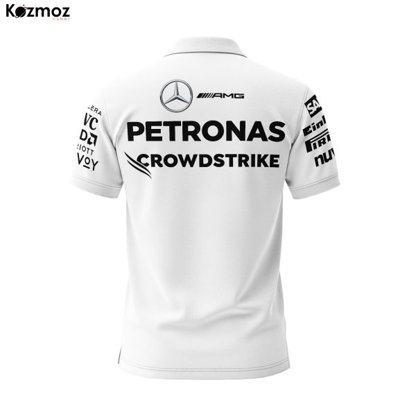 AMG Petronas 2025 Racing Polo Shirt Team White Polo - 6