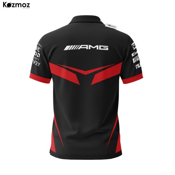 AMG Petronas Polo Shirt - Black Red Speedstrike Bold Fanwear Drop - 7