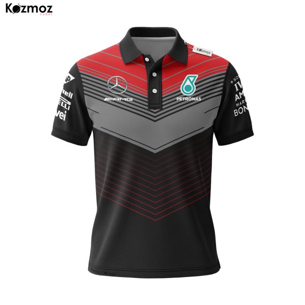 AMG Petronas Polo Shirt - Red Gradient Arrows Track-Ready Fanwear - 6