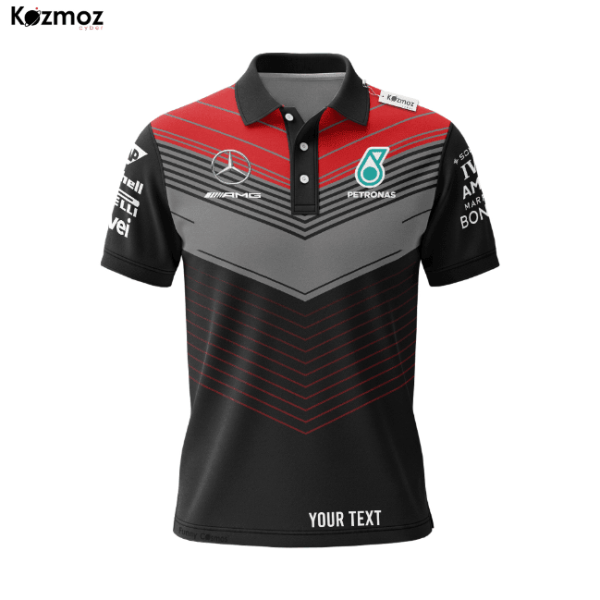 AMG Petronas Polo Shirt - Red Gradient Arrows Track-Ready Fanwear - 7