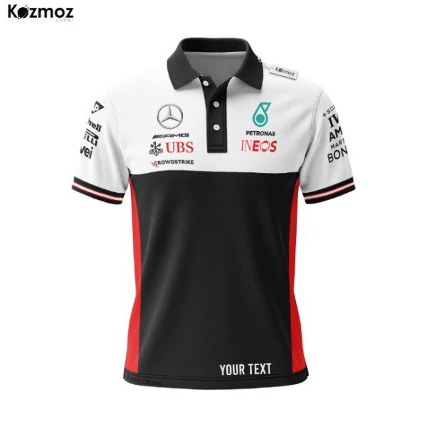 AMG Petronas Polo Shirt - Teamwear White Red Look Fanwear - 7