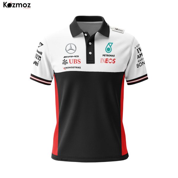 AMG Petronas Polo Shirt - Teamwear White Red Look Fanwear - 6