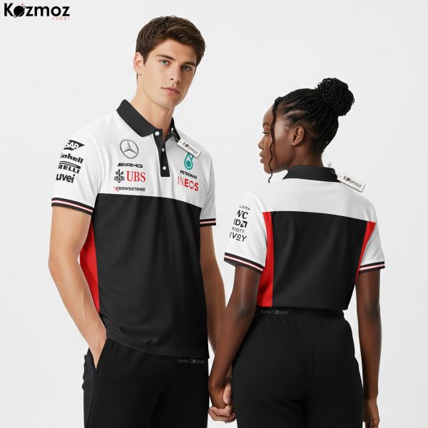 AMG Petronas Polo Shirt - Teamwear White Red Look Fanwear