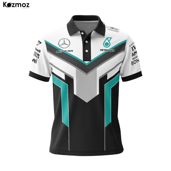 AMG Petronas Polo Shirt - White Chevron Edition Racing Teamwear - 6
