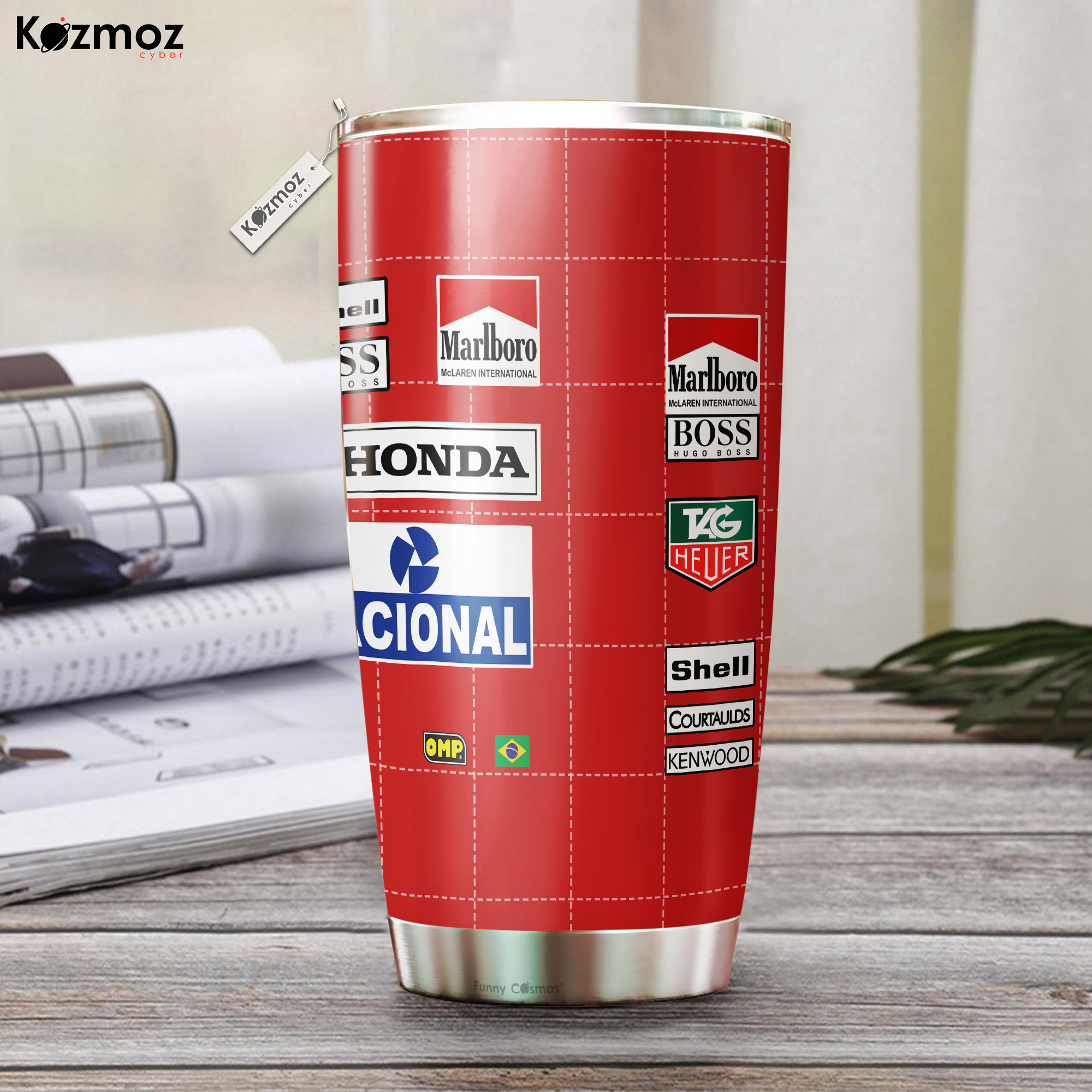 Ayrton Senna F1 Red Malboro - Tumbler Stainless Steel