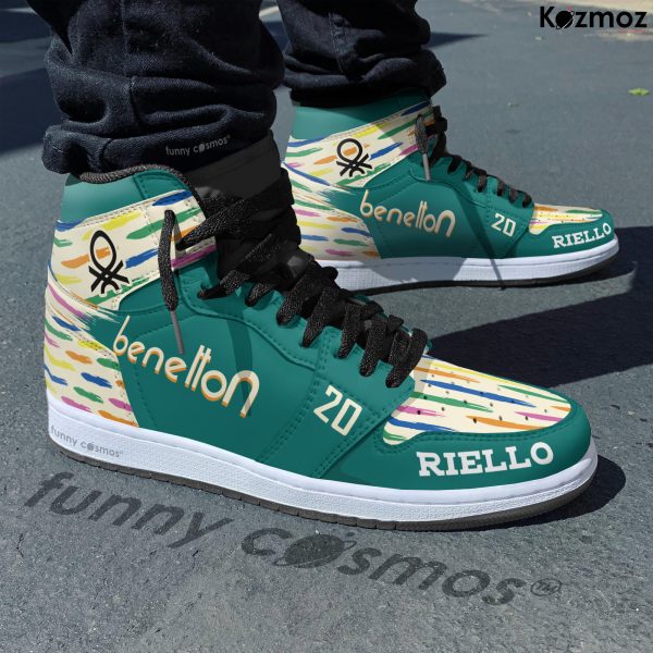 Benetton Gerhard Berger Custom Shoes Multicolor Livery B186 Racing Shoes - 5