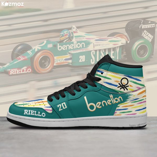 Benetton Gerhard Berger Custom Shoes Multicolor Livery B186 Racing Shoes - 6