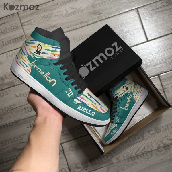 Benetton Gerhard Berger Custom Shoes Multicolor Livery B186 Racing Shoes - 7