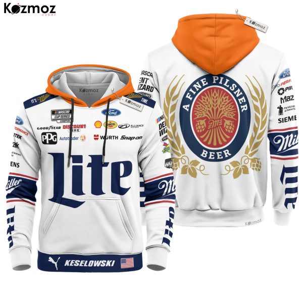 Brad Keselowski Hoodie Penske Nascar Sweater Miller Lite, Penske Team, Brad Keselowski, Nascar Cup, Snap On, Monster Energy, Skf, Wurth Racing Uniform - 7