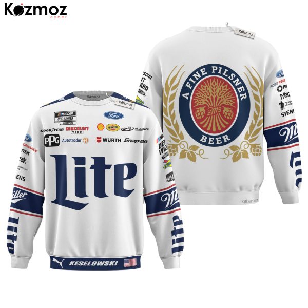 Brad Keselowski Hoodie Penske Nascar Sweater Miller Lite, Penske Team, Brad Keselowski, Nascar Cup, Snap On, Monster Energy, Skf, Wurth Racing Uniform - 9