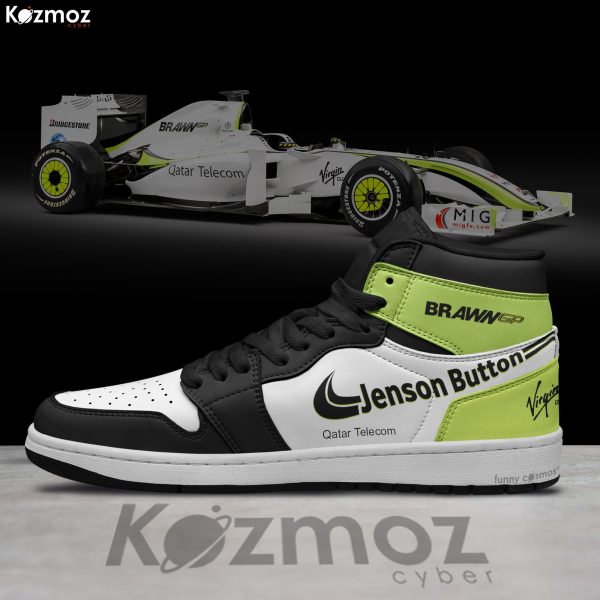 Brawn GP Jenson Button Custom Shoes BGP 001 Livery 2009 Livery Racing Shoes - 5