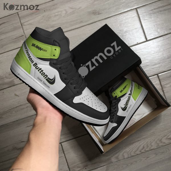 Brawn GP Jenson Button Custom Shoes BGP 001 Livery 2009 Livery Racing Shoes - 7