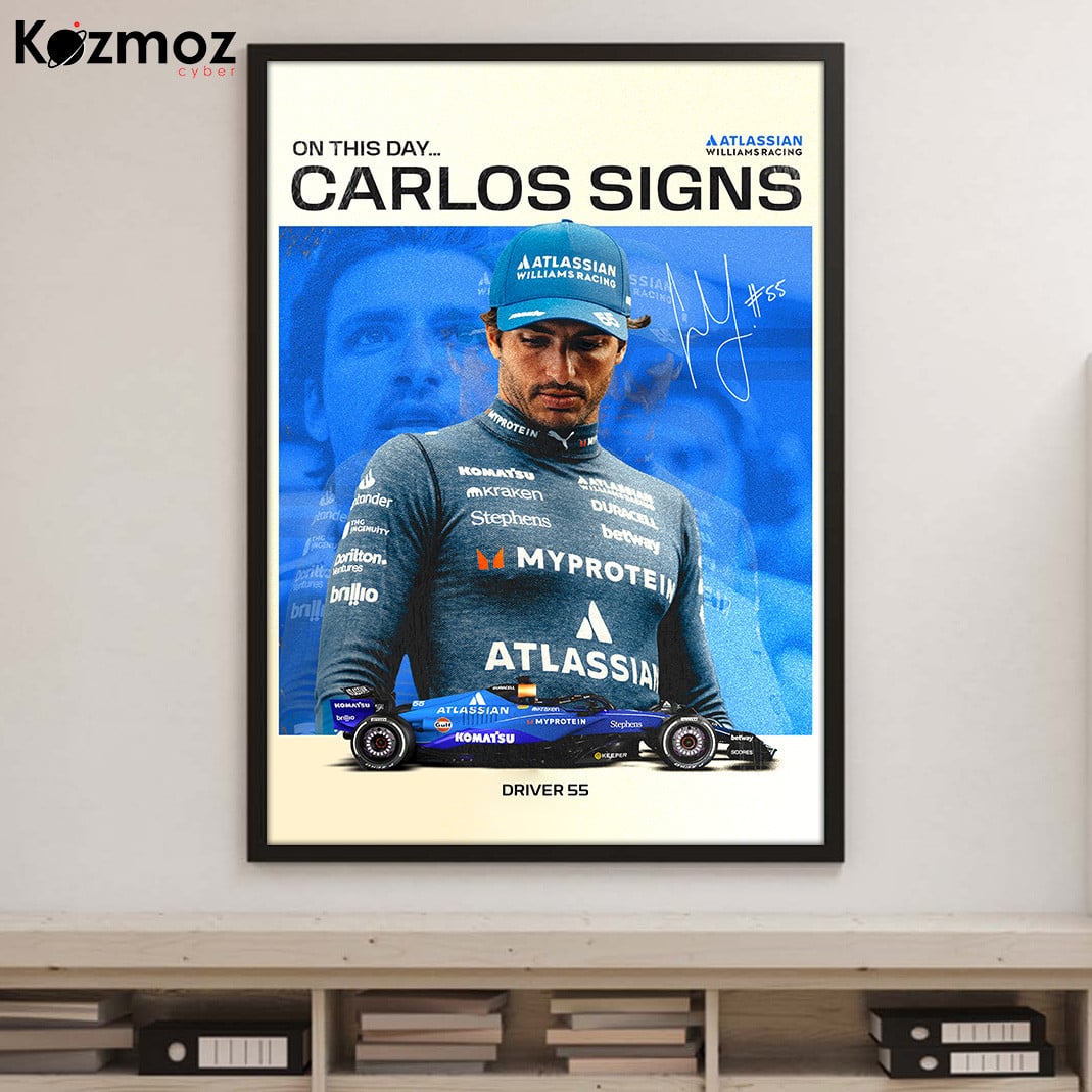 Carlos Sainz Signed Poster - Racing Legends Car Wall Art