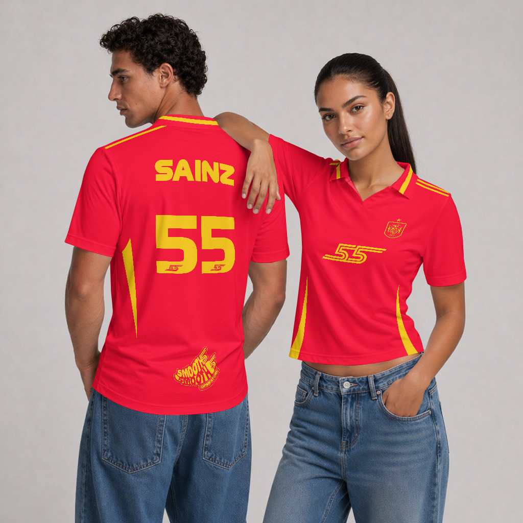 Carlos x Spain F1 Team Custom V-Neck Polo Shirt
