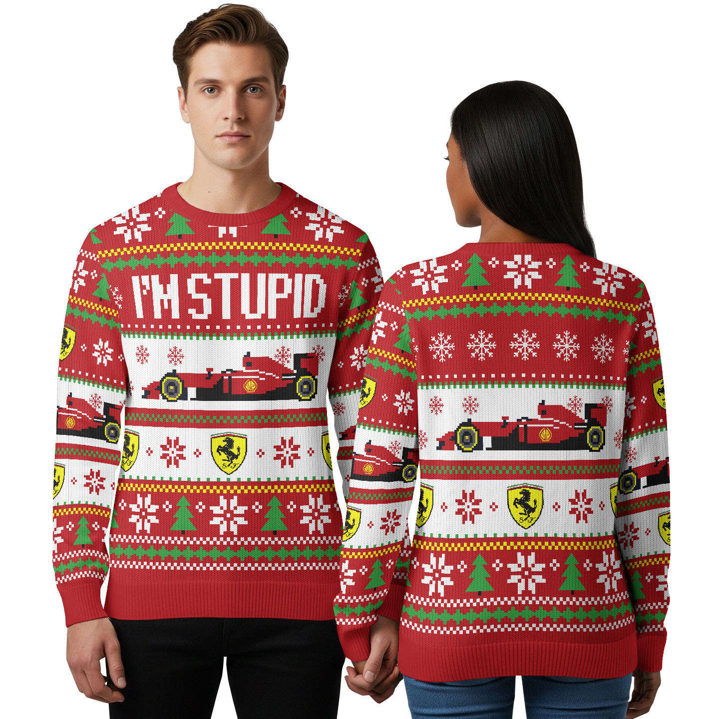 Charles Leclerc Ugly Christmas Sweater - SF “I’m Stupid” Edition Racing Holiday Sweater