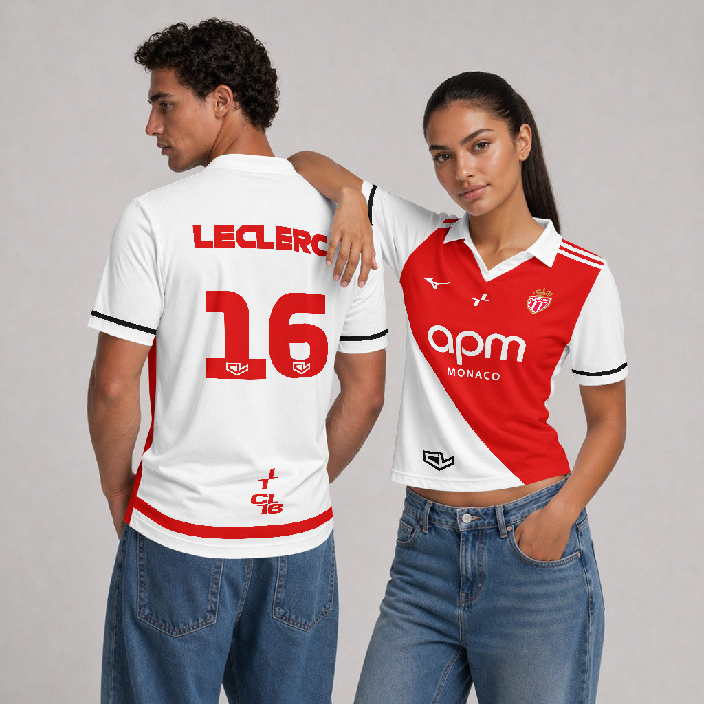 Charles Leclerc x Monaco F1 Team Custom V-Neck Polo Shirt