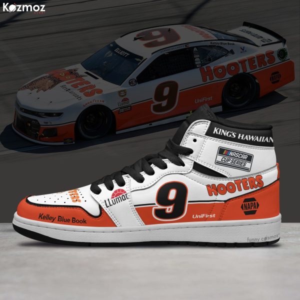 Chase Elliott Custom Shoes No. 9 Hooters Darlington Throwback Livery 2021 Livery Racing Shoes - 6