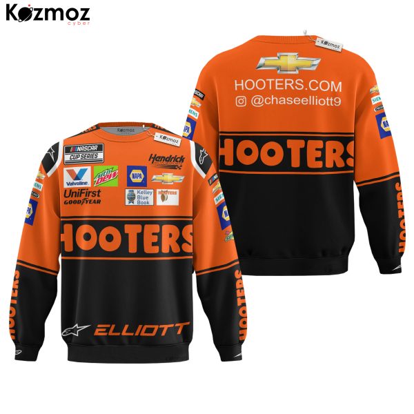 Chase Elliott Hooters Racing Uniform Hoodie & Jogger Set - 9
