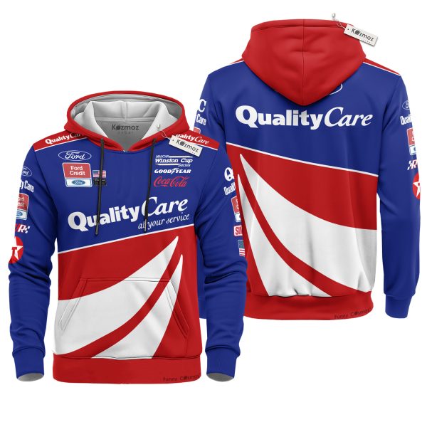 Dale Jarrett NASCAR Hoodie Set Ford Quality Care 1999 Racing Costume Suit - 6
