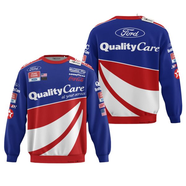 Dale Jarrett NASCAR Hoodie Set Ford Quality Care 1999 Racing Costume Suit - 7