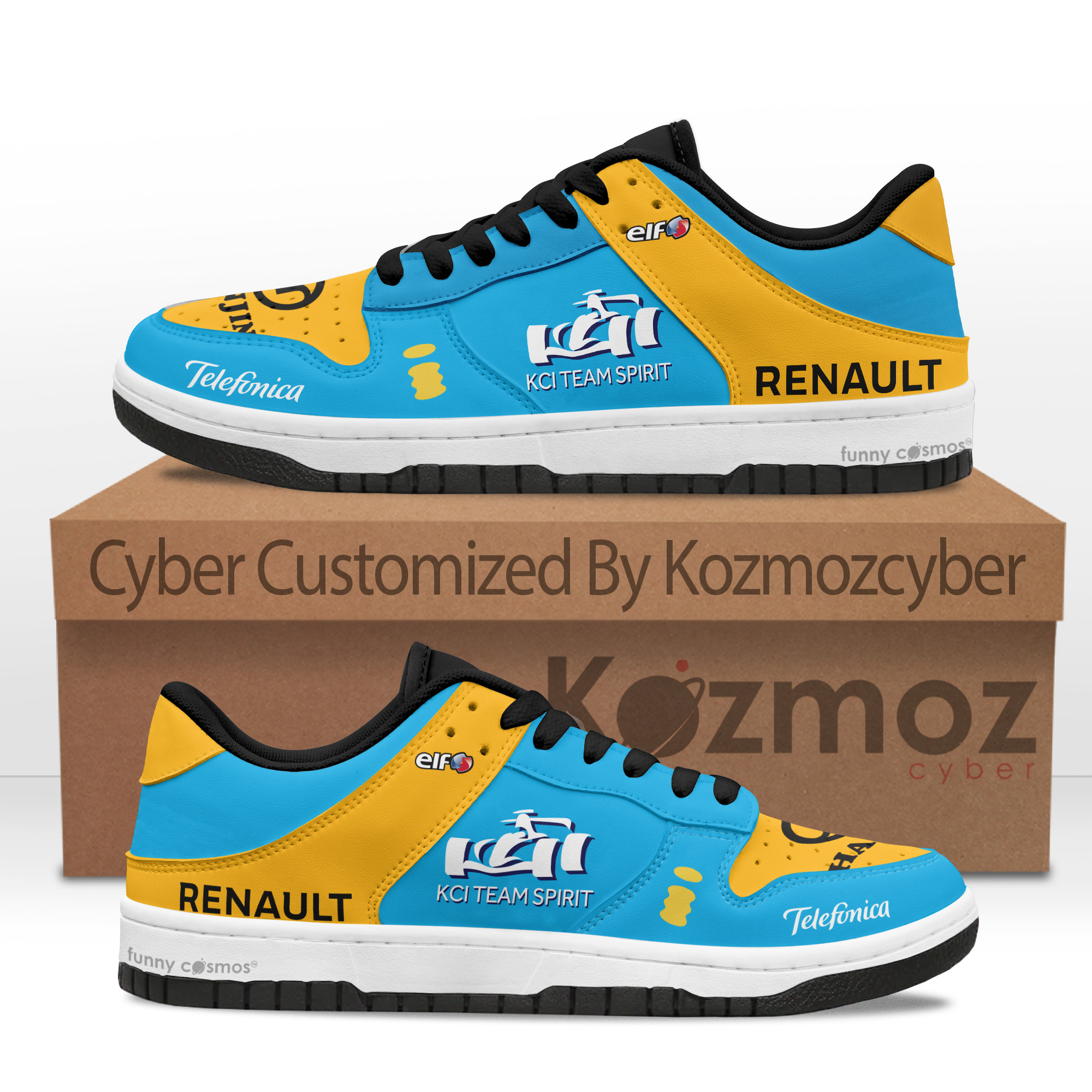 Fernando Alonso SB Dunk Sneakers Renault R26 Livery 2006 Custom Racing Shoes