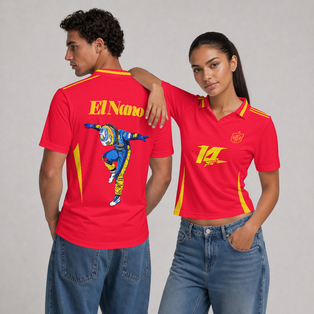 Fernando El Nano  F1 Team Custom V-Neck Polo Shirt