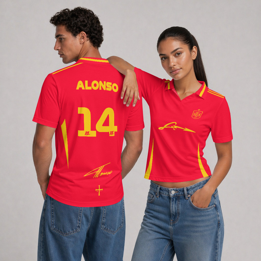 Fernando x Spain F1 Team Custom V-Neck Polo Shirt