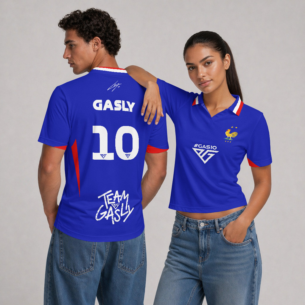 Gasly x France F1 Team Custom V-Neck Polo Shirt