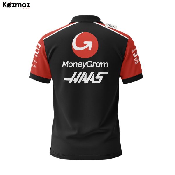 Haas x TG Racing Polo Shirt - Black Red Motorsport Team Tee - 8