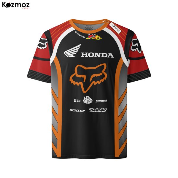 Hoodie Honda Fox Sweater Honda, Fox, Dunlop, D.I.D, Twinair, Showa Racing Costume - 8