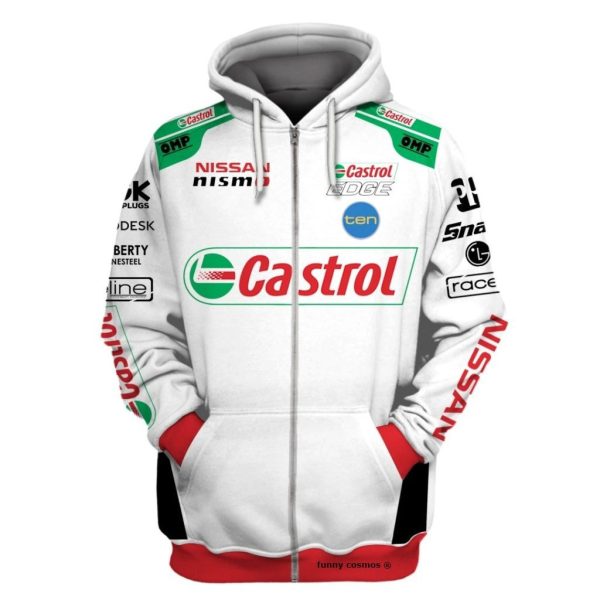 Hoodie Nissan Nismo Sweater Castrol Nissan, Nissan Nismo, Ten, Castrol Edeg, Omp Racing Uniform - 11