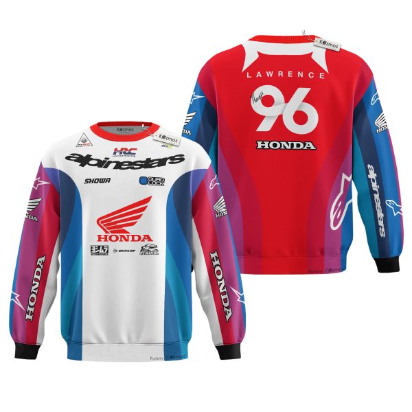 Hunter Lawrence Signed Honda HRC Racing #96 AMA Supercross Motocross Racing Hoodie Costume Racing Suit - 10
