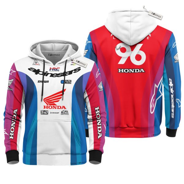 Hunter Lawrence Signed Honda HRC Racing #96 AMA Supercross Motocross Racing Hoodie Costume Racing Suit - 8
