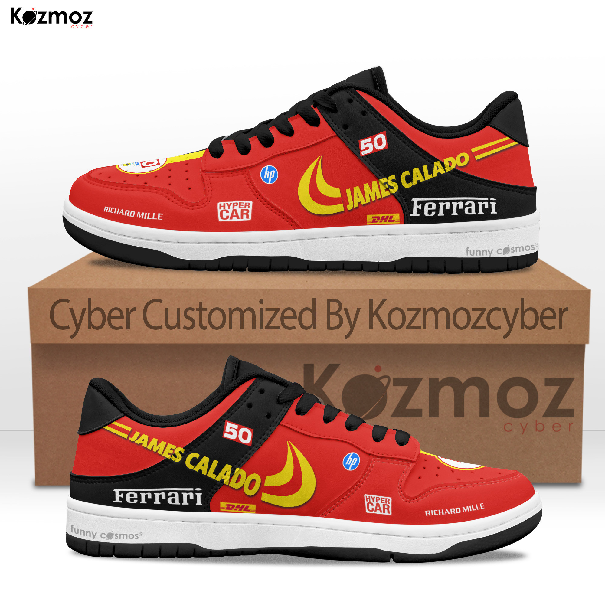 James Calado SF Custom Shoes 499P Hypercar WEC Livery 2023 Racing SB Shoes