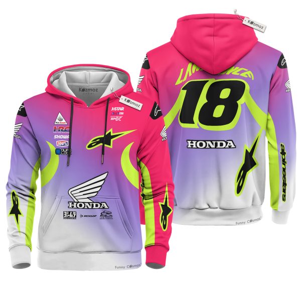 Jett Lawrence #18 Signed Honda HRC AMA Supercross Motocross 2024 Racing Hoodie Costume Racing Suit - 8