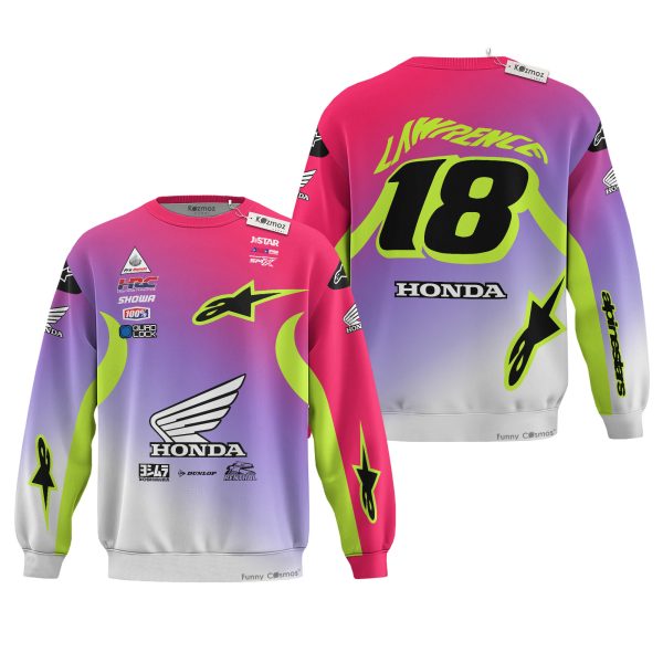 Jett Lawrence #18 Signed Honda HRC AMA Supercross Motocross 2024 Racing Hoodie Costume Racing Suit - 10
