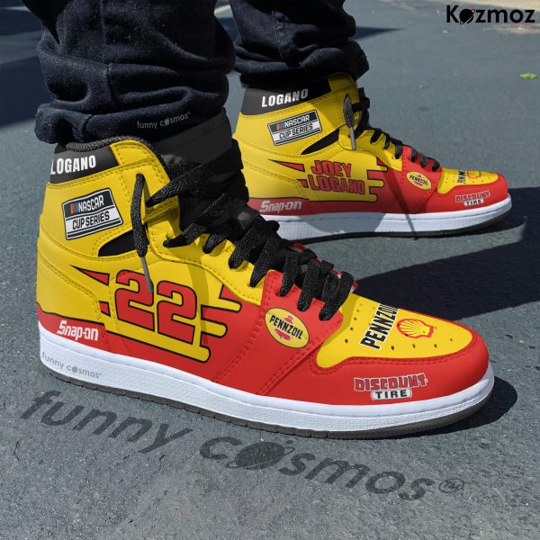 Joey Logano Custom Shoes No. 22 Pennzoil Yellow-Red Primary Livery 2018 Livery Racing Shoes - 5