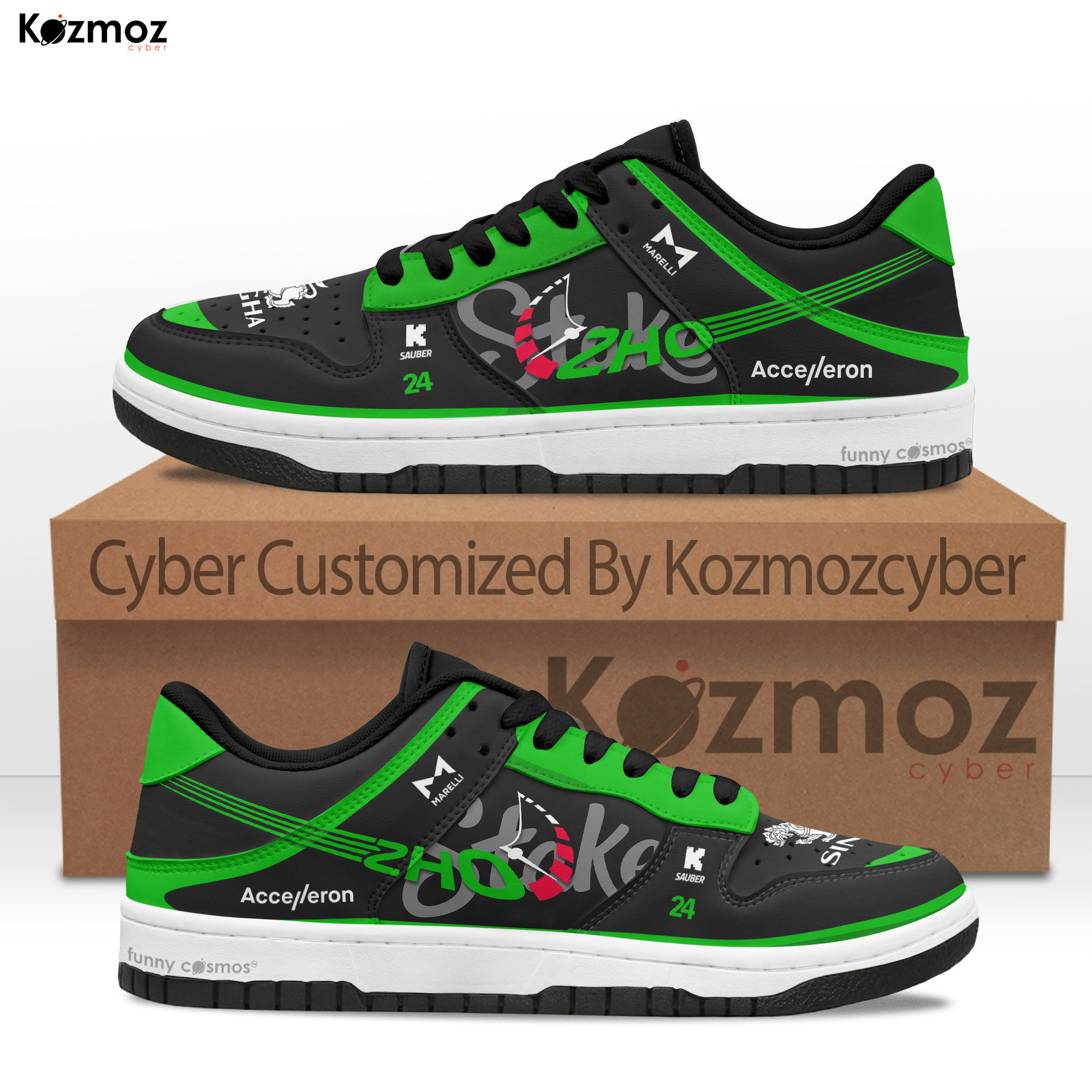 Kick Sauber Zhou Guanyu Custom Shoes C44 Livery 2024 Racing Shoes